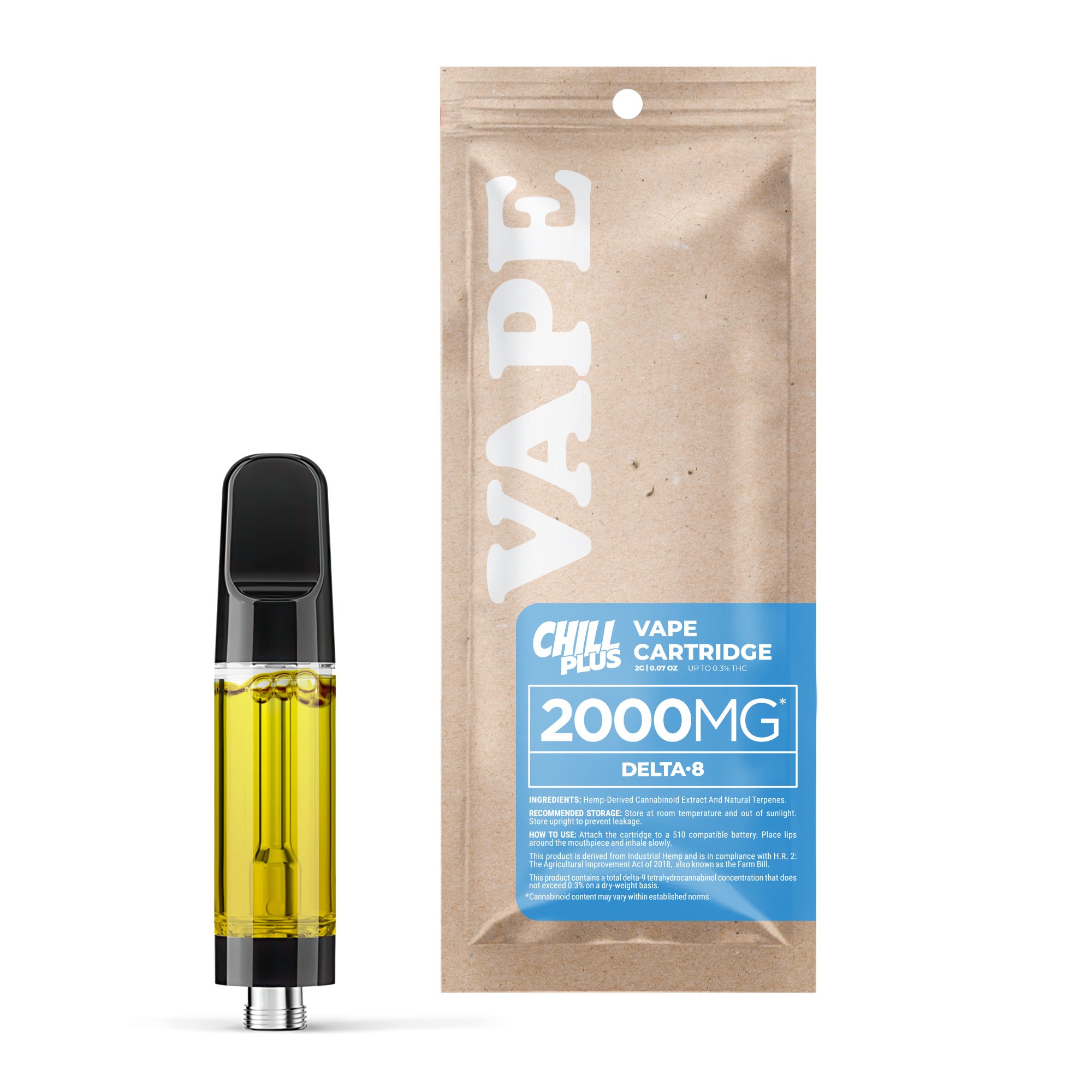 2000mg D8 Vape Cart - Girl Scout Cookies - Indica - 2ml - Chill Plus (2,000mg)