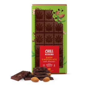Delta 8 THC Chocolate Bar - Belgium Dark with Almonds - Chill Plus - 500mg