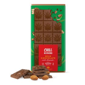 Delta 8 THC Chocolate Bar - Belgium Milk with Almonds - Chill Plus - 500mg