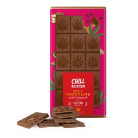 Delta 8 THC Chocolate Bar - Belgium Milk with Caramel - Chill Plus - 500mg