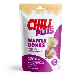 100mg D8, THCP Waffle Cones - White Chocolate