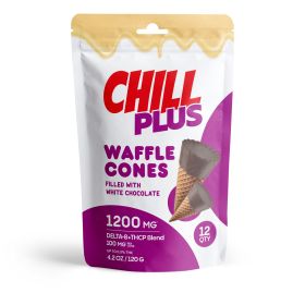 100mg D8, THCP Waffle Cones - White Chocolate