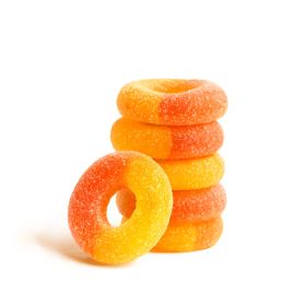 100mg Delta 8 Gummies - Peach Sour Rings