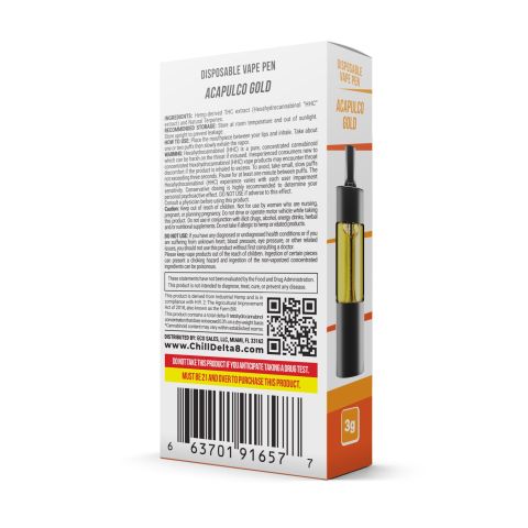 Acapulco Gold HHC - Disposable - Chill Plus - 2700MG - Thumbnail 3