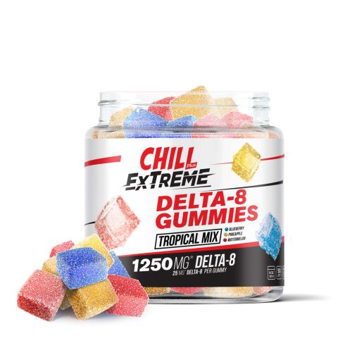 CBD, D8 Blend - Tropical Mix Gummies - Chill Extreme - 1250X - Thumbnail 1