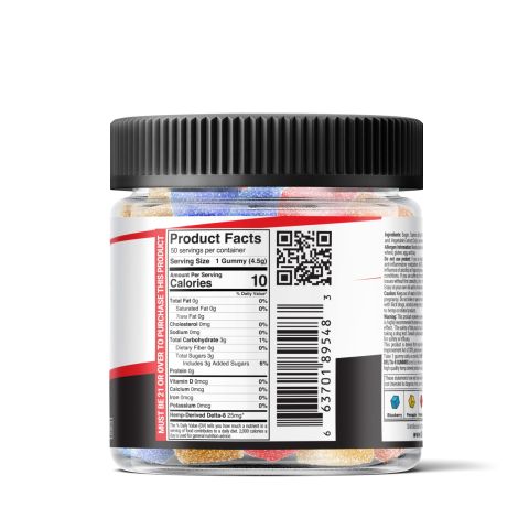 CBD, D8 Blend - Tropical Mix Gummies - Chill Extreme - 1250X - Thumbnail 3
