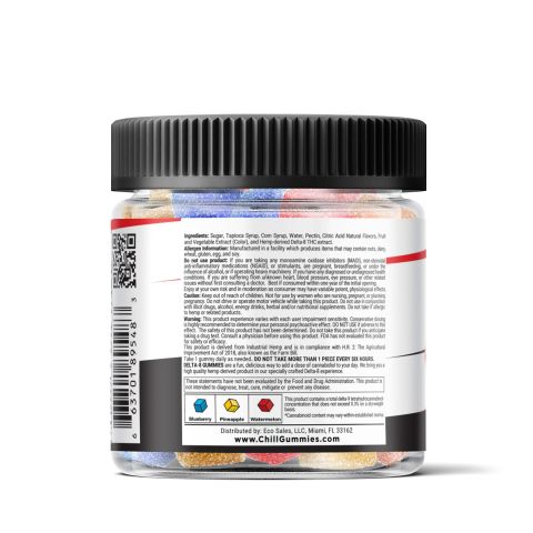 CBD, D8 Blend - Tropical Mix Gummies - Chill Extreme - 1250X - Thumbnail 4
