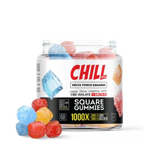 20mg CBD Isolate, D8 Gummies - Delta Force Squares - 1