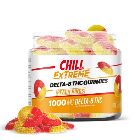 Delta 8 Peach Rings Gummies - Chill Extreme - 1000mg - Thumbnail 1