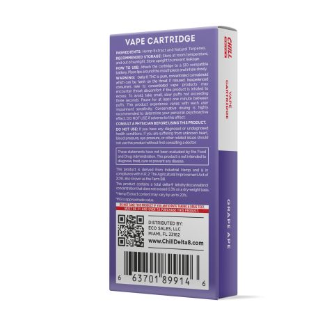 Grape Ape Delta 8 THC - Cart - 900mg - Chill - Thumbnail 3