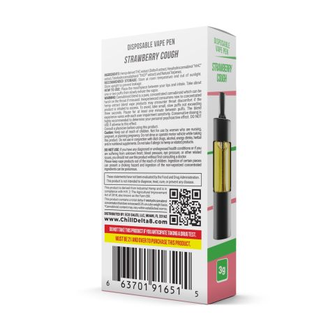 Strawberry Cough D8+ Blend - Disposable - Chill - 2700mg - Thumbnail 3