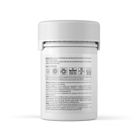 25mg D8 Capsules - 60ct - Thumbnail 4
