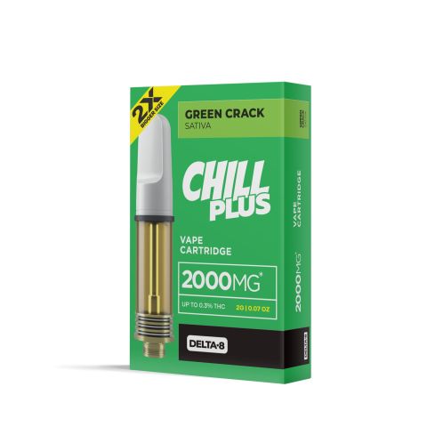 2000mg D8 Vape Cart - Green Crack - Sativa - 2ml - Thumbnail 3