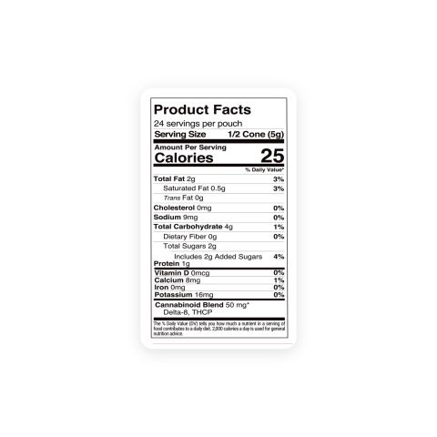 100mg D8, THCP Waffle Cones - Coconut Flakes + Milk Chocolate - Thumbnail 3