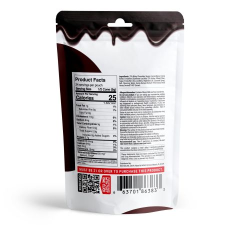 100mg D8, THCP Waffle Cones - Dark Chocolate - Thumbnail 3