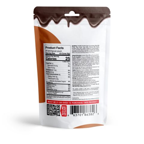 100mg D8, THCP Waffle Cones - Milk Chocolate - Thumbnail 3
