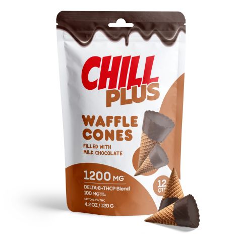 100mg D8, THCP Waffle Cones - Milk Chocolate - Thumbnail 4