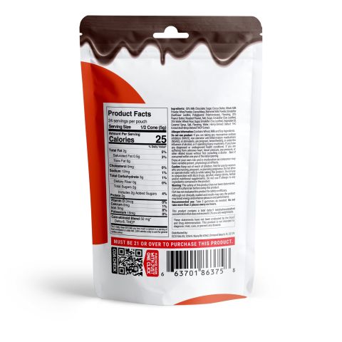 100mg D8, THCP Waffle Cones - Peanut Butter + Milk Chocolate - Thumbnail 4