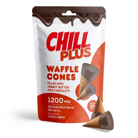 100mg D8, THCP Waffle Cones - Peanut Butter + Milk Chocolate - Thumbnail 5