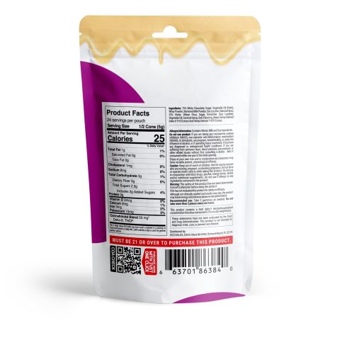 100mg D8, THCP Waffle Cones - White Chocolate - Thumbnail 2