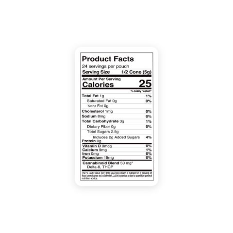 100mg D8, THCP Waffle Cones - White Chocolate - Thumbnail 3