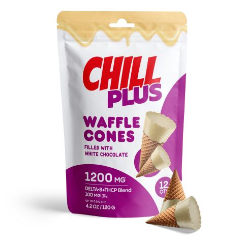 100mg D8, THCP Waffle Cones - White Chocolate - Thumbnail 5