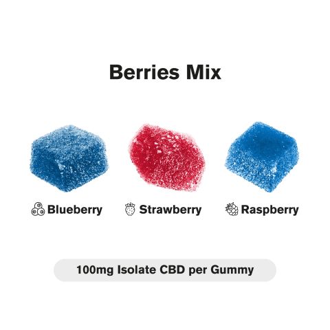 100mg CBD Isolate Gummies - Berries Mix - Thumbnail 3