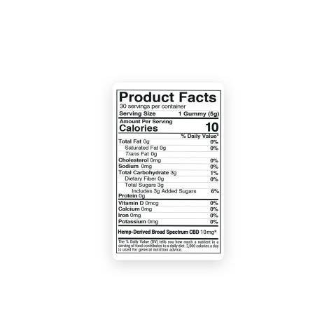 10mg Broad Spectrum CBD Gummies - Tropical Mix - Thumbnail 5