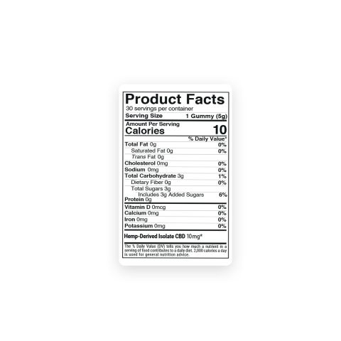 10mg CBD Isolate Gummies - Tropical Mix - Thumbnail 5