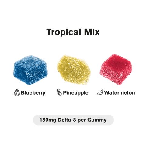 150mg Delta 8 THC Gummies - Tropical Mix - Thumbnail 3