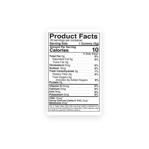 15mg CBN, 3mg D9, 2mg Melatonin Sleep Gummies - Thumbnail 5