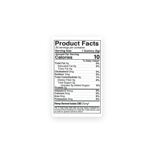 25mg CBD Isolate Gummies - Original Mix - Thumbnail 5
