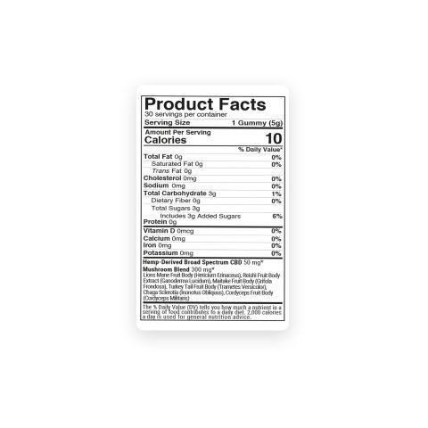 50mg BS, 300mg Mushroom Blend - Square Gummies - Thumbnail 5