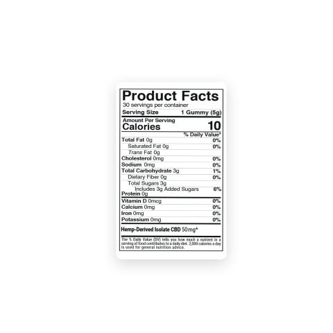 50mg CBD Isolate Gummies - Fruity Mix - Thumbnail 8