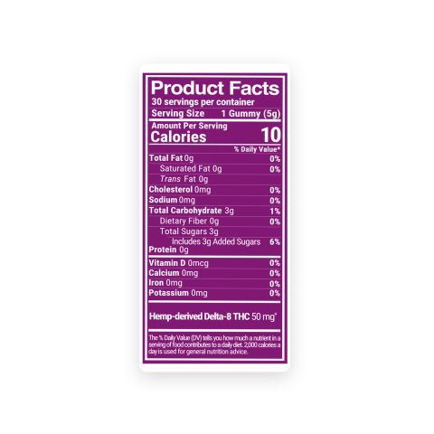 50mg Delta 8 THC Gummies - Tropical Mix - Thumbnail 5