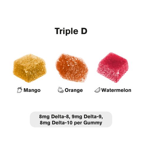 Triple D Blend - 25mg Gummies - D8, D9, D10 - Thumbnail 3
