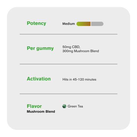 50mg BS, 300mg Mushroom Blend - Square Gummies - Thumbnail 5
