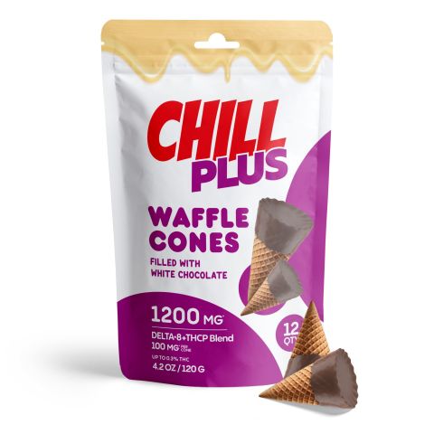 100mg D8, THCP Waffle Cones - White Chocolate - Thumbnail 5