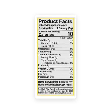 20mg D8 & CBD Isolate Gummies - Original - Thumbnail 9