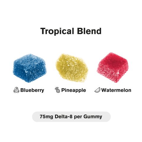 75mg Delta 8 Gummies - Tropical Mix - Thumbnail 4