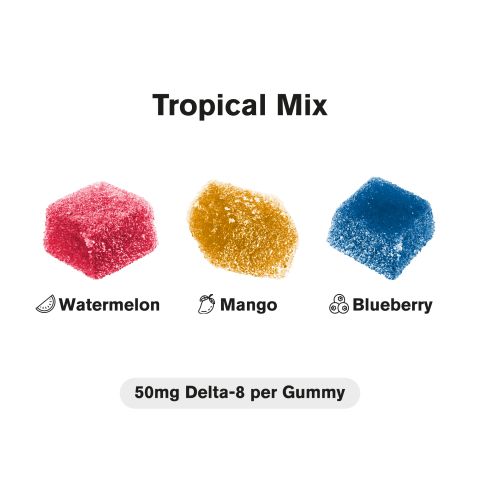 50mg Delta 8 Gummies - Tropical Mix - Thumbnail 4