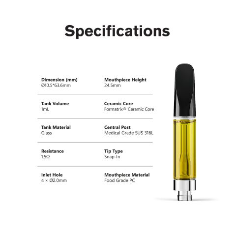 1000mg D8 Vape Cart - Pineapple Express - Hybrid - 1ml - Thumbnail 9
