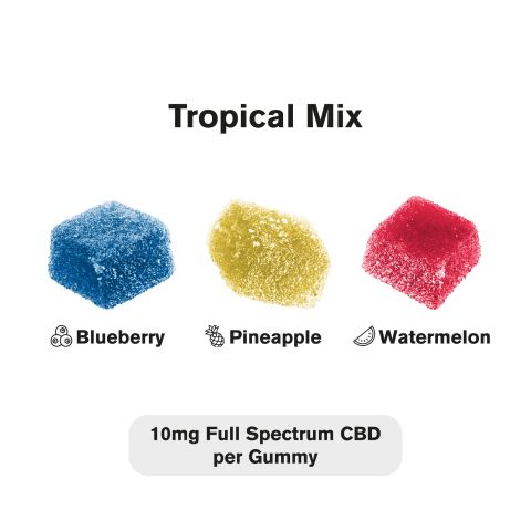 10mg Full Spectrum CBD Gummies - Tropical Mix - Thumbnail 4