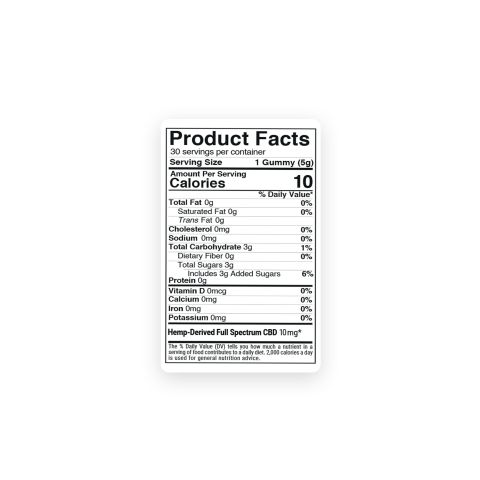 10mg Full Spectrum CBD Gummies - Tropical Mix - Thumbnail 9