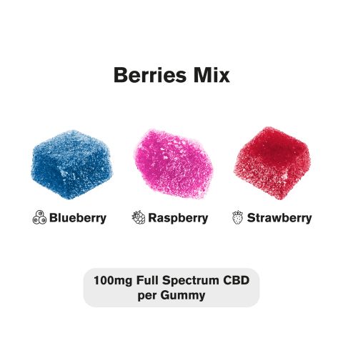 100mg Full Spectrum CBD Gummies - Berries Mix - Thumbnail 4