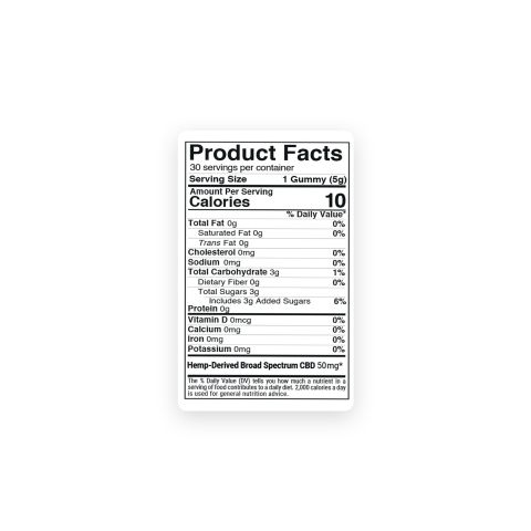 50mg Broad Spectrum CBD Gummies - Fruity Mix - Thumbnail 9