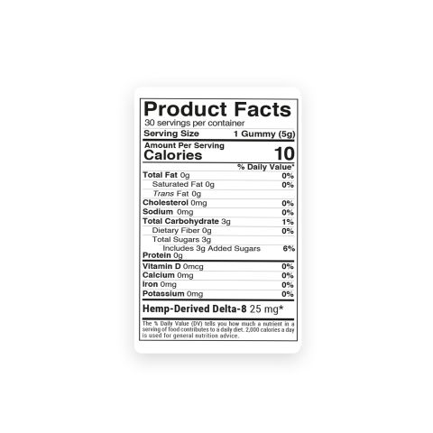 25mg Delta 8 + Live Resin Gummies - OG Kush - Hybrid - Thumbnail 9