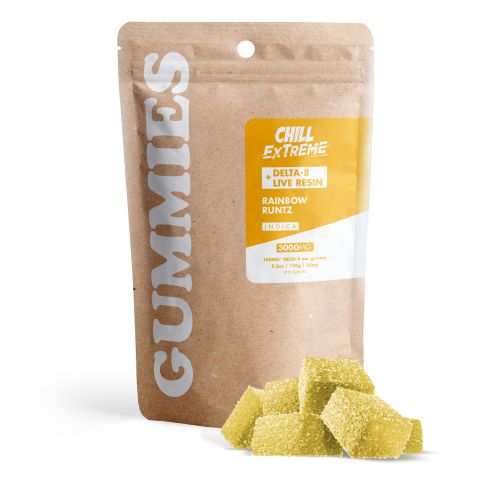 100mg Delta 8 + Live Resin Gummies - Rainbow Runtz - Indica - Thumbnail 2