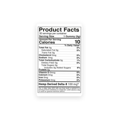100mg Delta 8 + Live Resin Gummies - Durban Gelato - Hybrid - Thumbnail 9