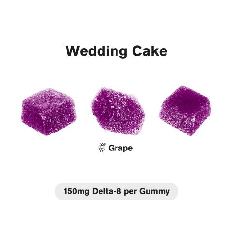 150mg Delta 8 + Live Resin Gummies - Wedding Cake - Hybrid - Thumbnail 4